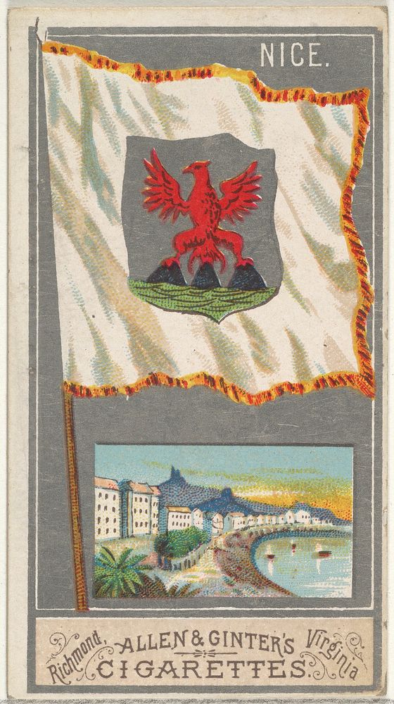 Nice, from the City Flags series (N6) for Allen & Ginter Cigarettes Brands issued by Allen & Ginter 