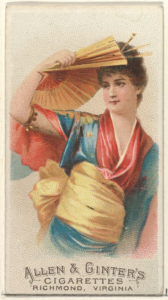 Plate 43, from the Fans of the Period series (N7) for Allen & Ginter Cigarettes Brands