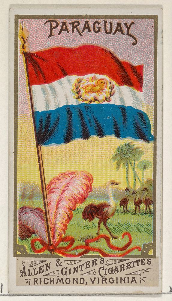 Paraguay, from Flags of All Nations, Series 1 (N9) for Allen & Ginter Cigarettes Brands issued by Allen & Ginter 