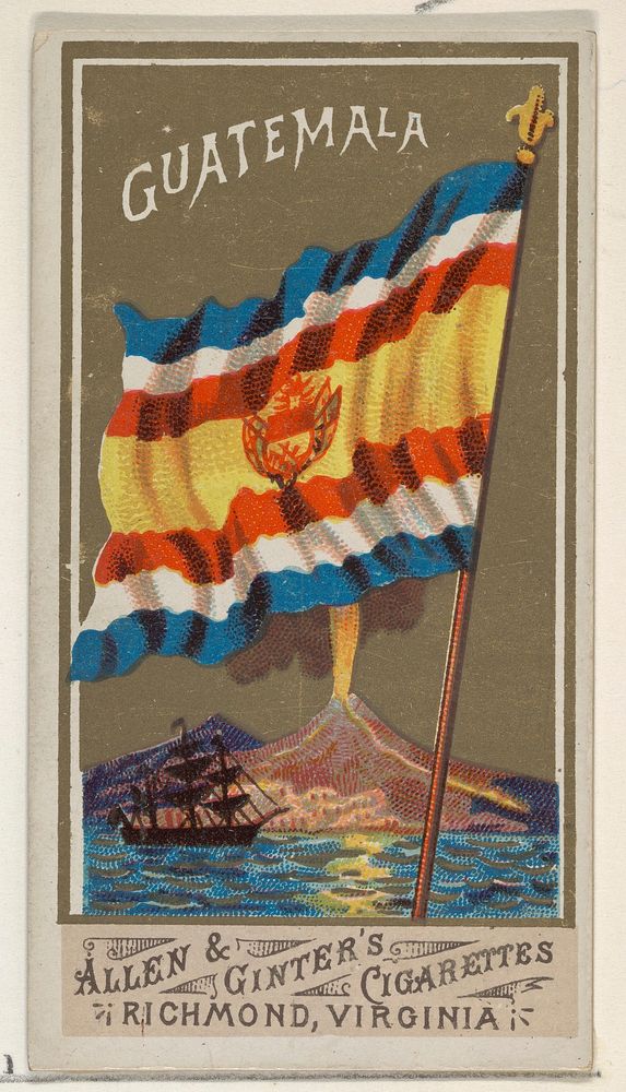 Guatemala, from Flags of All Nations, Series 1 (N9) for Allen & Ginter Cigarettes Brands issued by Allen & Ginter 