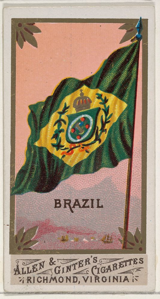 Brazil, from Flags of All Nations, Series 1 (N9) for Allen & Ginter Cigarettes Brands