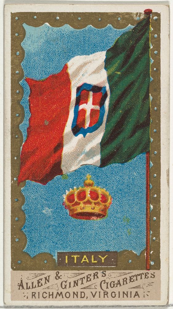 Italy, from Flags of All Nations, Series 1 (N9) for Allen & Ginter Cigarettes Brands issued by Allen & Ginter 