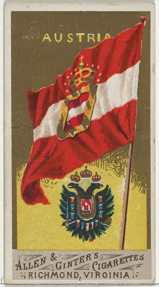 Austria, from Flags of All Nations, Series 1 (N9) for Allen & Ginter Cigarettes Brands issued by Allen & Ginter 