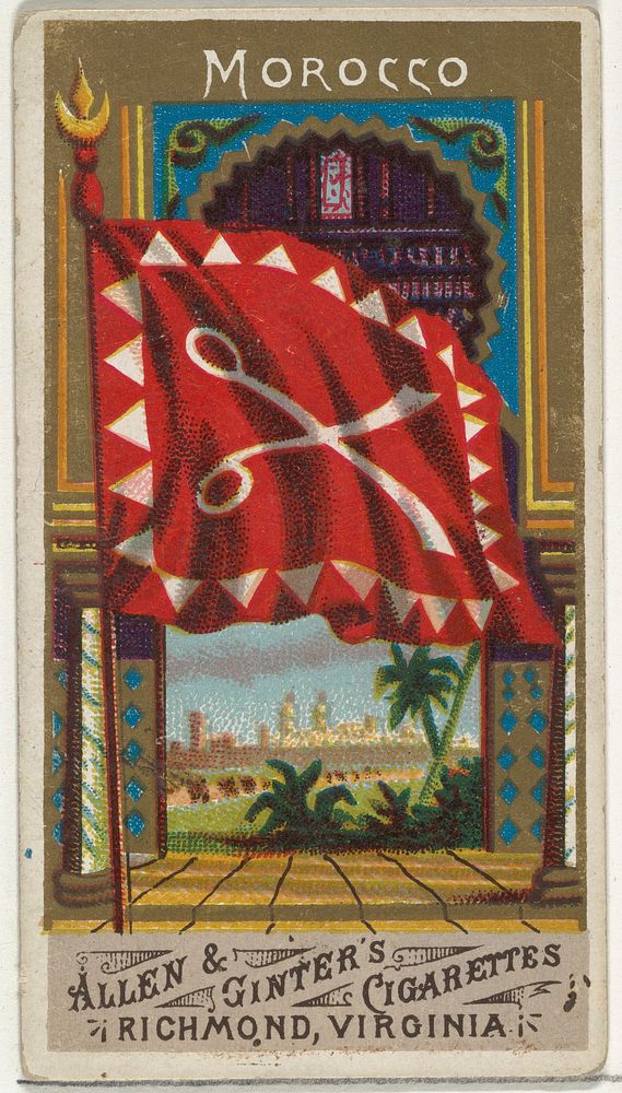 Morocco, from Flags of All Nations, Series 1 (N9) for Allen & Ginter Cigarettes Brands
