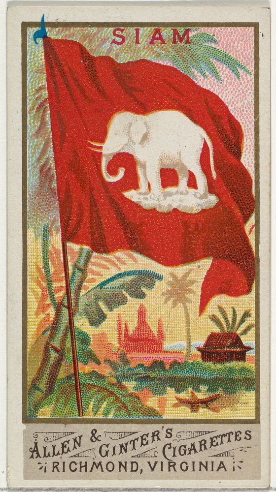 Siam, from Flags of All Nations, Series 1 (N9) for Allen & Ginter Cigarettes Brands issued by Allen & Ginter 