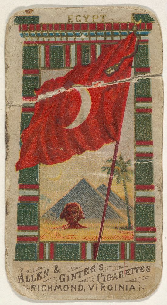 Egypt, from Flags of All Nations, Series 1 (N9) for Allen & Ginter Cigarettes Brands issued by Allen & Ginter 