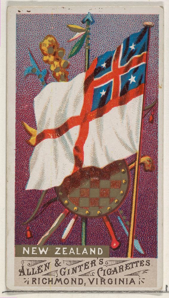 New Zealand, from Flags of All Nations, Series 1 (N9) for Allen & Ginter Cigarettes Brands issued by Allen & Ginter 