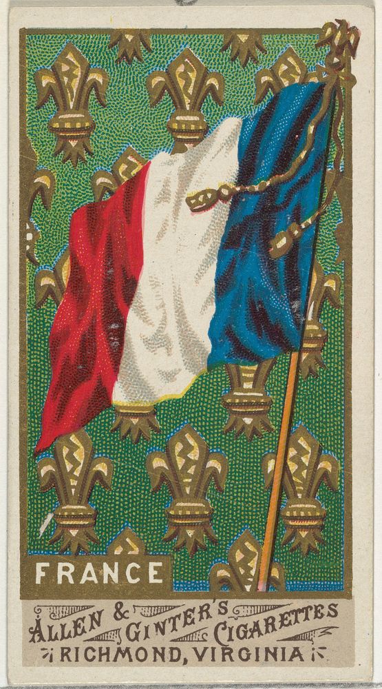 France, from Flags of All Nations, Series 1 (N9) for Allen & Ginter Cigarettes Brands