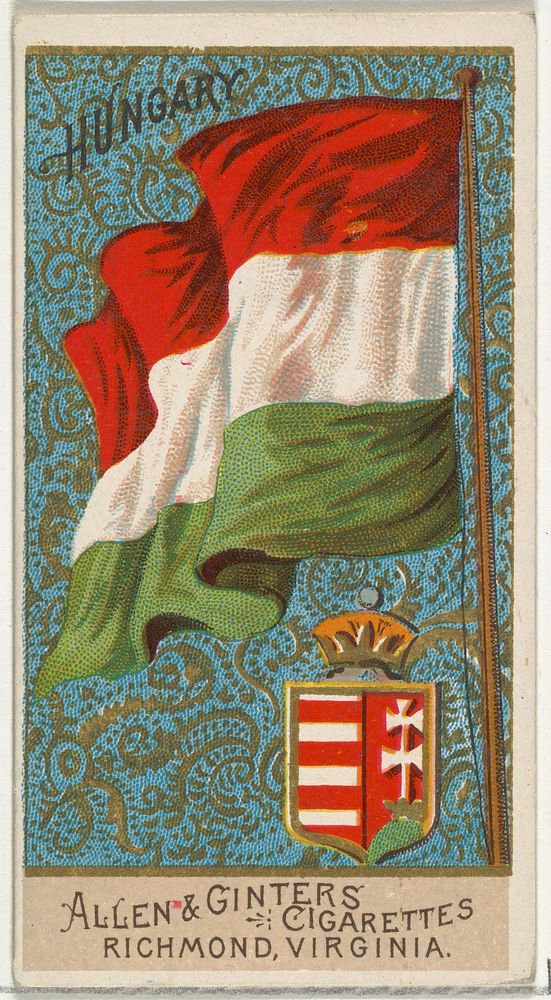 Hungary, from Flags of All Nations, Series 2 (N10) for Allen & Ginter Cigarettes Brands