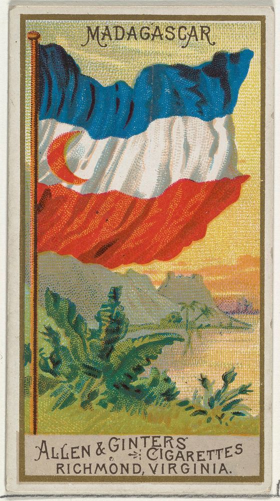 Madagascar, from Flags of All Nations, Series 2 (N10) for Allen & Ginter Cigarettes Brands issued by Allen & Ginter 