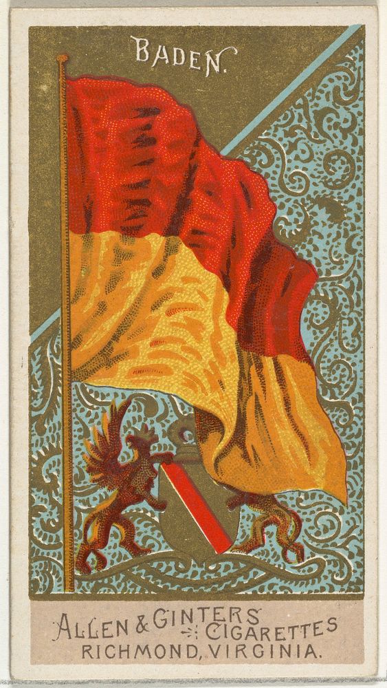 Baden, from Flags of All Nations, Series 2 (N10) for Allen & Ginter Cigarettes Brands issued by Allen & Ginter 