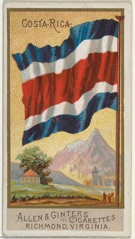 Costa Rica, from Flags of All Nations, Series 2 (N10) for Allen & Ginter Cigarettes Brands