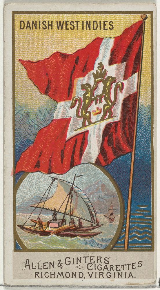 Danish West Indies, from Flags of All Nations, Series 2 (N10) for Allen & Ginter Cigarettes Brands issued by Allen & Ginter 