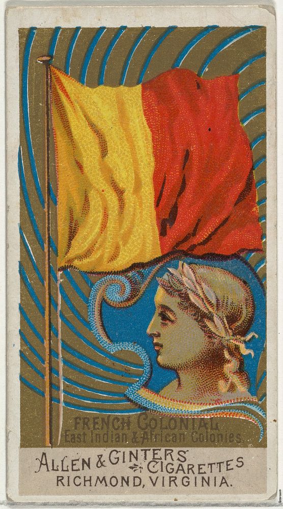 French Colonial East Indian and African Colonies, from Flags of All Nations, Series 2 (N10) for Allen & Ginter Cigarettes…