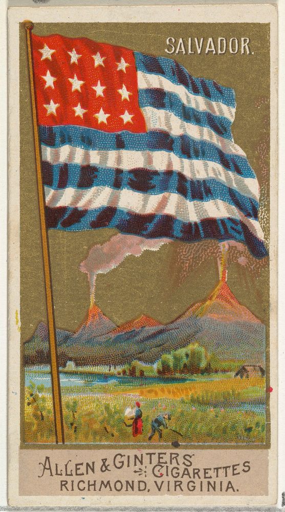 Salvador, from Flags of All Nations, Series 2 (N10) for Allen & Ginter Cigarettes Brands issued by Allen & Ginter 