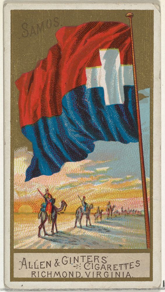 Samos, from Flags of All Nations, Series 2 (N10) for Allen & Ginter Cigarettes Brands issued by Allen & Ginter 