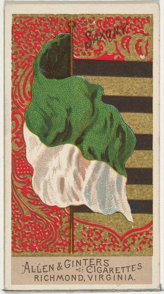 Saxony, from Flags of All Nations, Series 2 (N10) for Allen & Ginter Cigarettes Brands issued by Allen & Ginter 