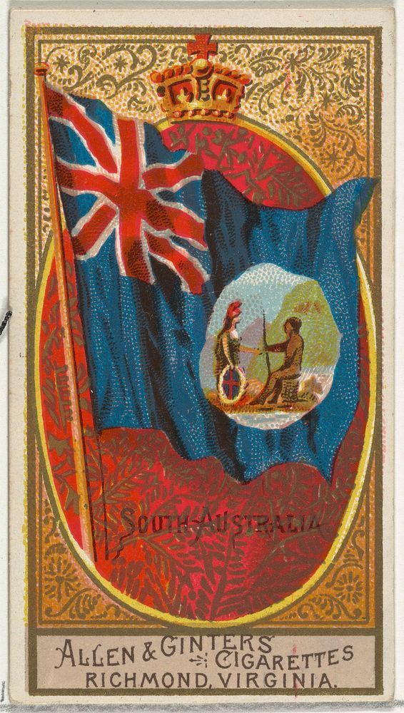 South Australia, from Flags of All Nations, Series 2 (N10) for Allen & Ginter Cigarettes Brands issued by Allen & Ginter 