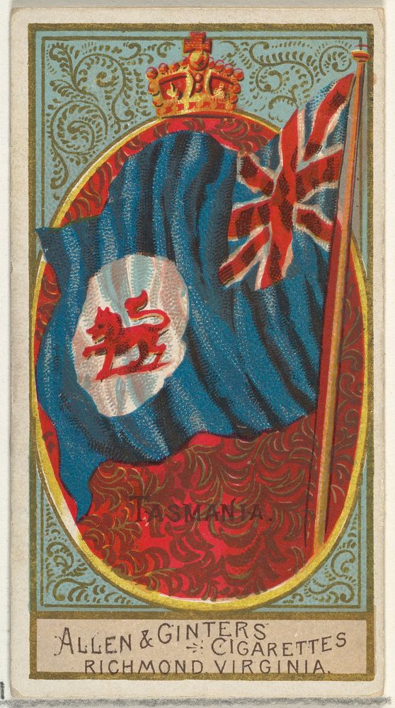 Tasmania, from Flags of All Nations, Series 2 (N10) for Allen & Ginter Cigarettes Brands issued by Allen & Ginter 