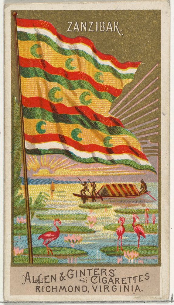 Zanzibar, from Flags of All Nations, Series 2 (N10) for Allen & Ginter Cigarettes Brands issued by Allen & Ginter 