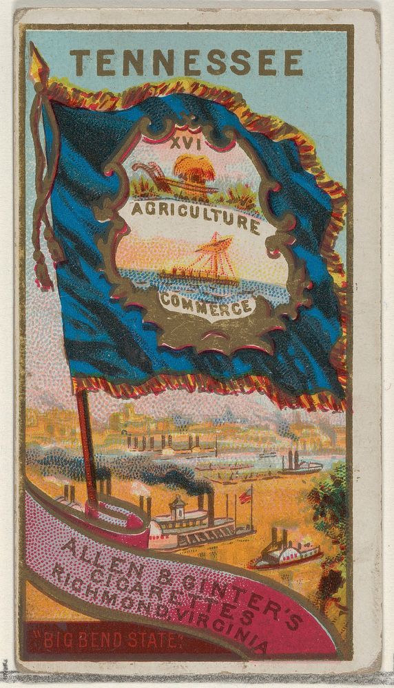 Tennessee, from Flags of the States and Territories (N11) for Allen & Ginter Cigarettes Brands issued by Allen & Ginter 