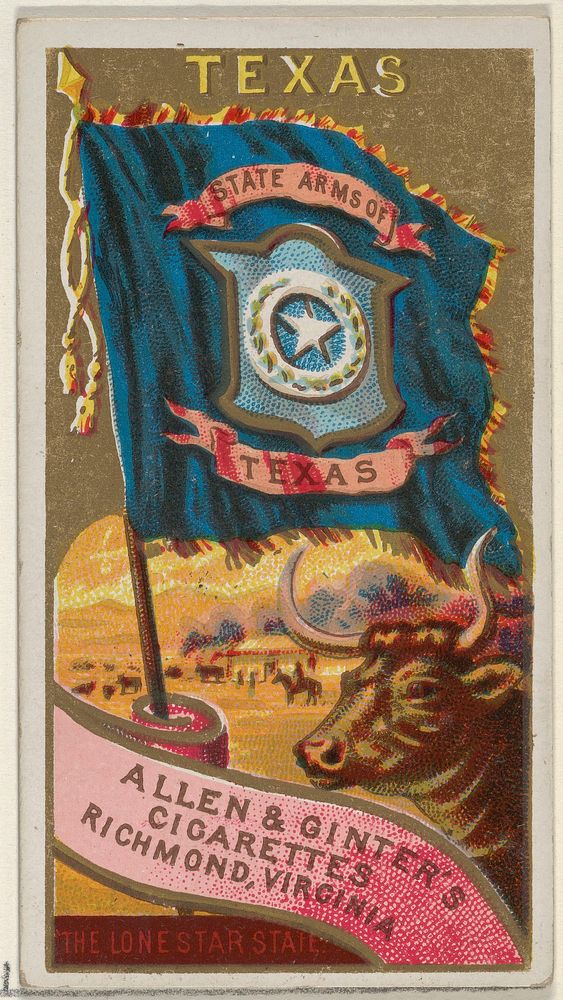 Texas, from Flags of the States and Territories (N11) for Allen & Ginter Cigarettes Brands issued by Allen & Ginter 