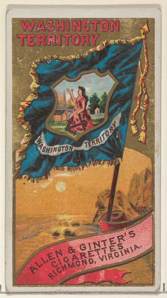 Washington Territory, from Flags of the States and Territories (N11) for Allen & Ginter Cigarettes Brands issued by Allen &…