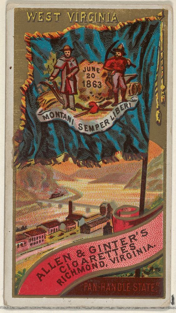 West Virginia, from Flags of the States and Territories (N11) for Allen & Ginter Cigarettes Brands issued by Allen & Ginter 