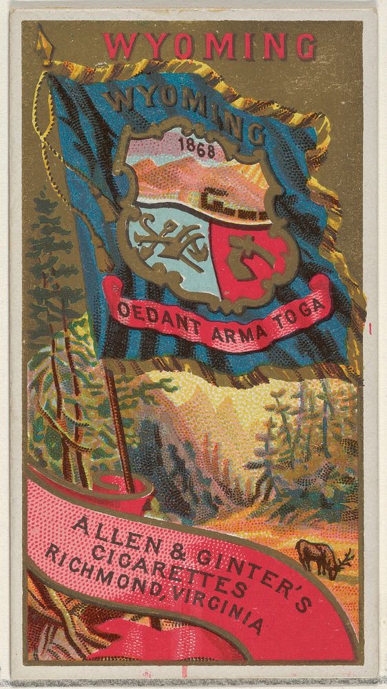 Wyoming, from Flags of the States and Territories (N11) for Allen & Ginter Cigarettes Brands issued by Allen & Ginter 