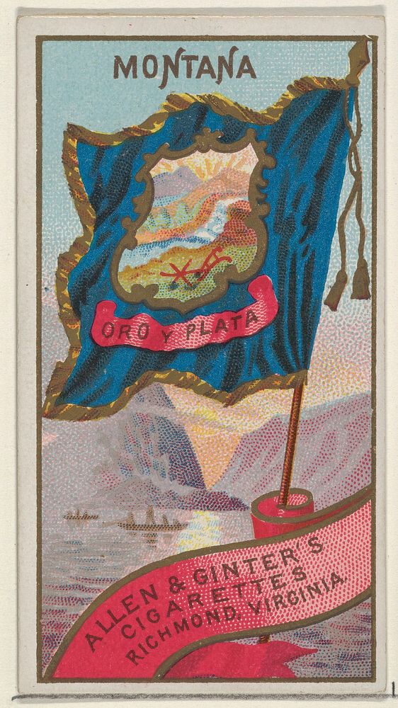 Montana, from Flags of the States and Territories (N11) for Allen & Ginter Cigarettes Brands issued by Allen & Ginter 