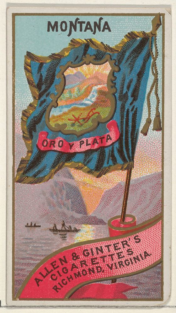 Montana, from Flags of the States and Territories (N11) for Allen & Ginter Cigarettes Brands issued by Allen & Ginter 