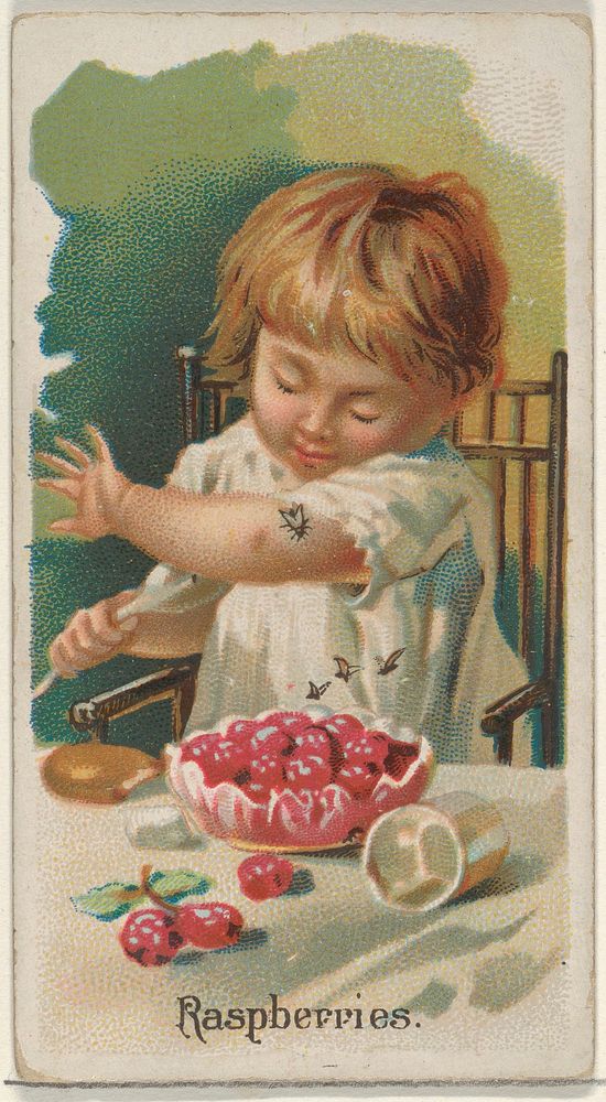 Raspberries, from the Fruits series (N12) for Allen & Ginter Cigarettes Brands issued by Allen & Ginter, George S. Harris &…