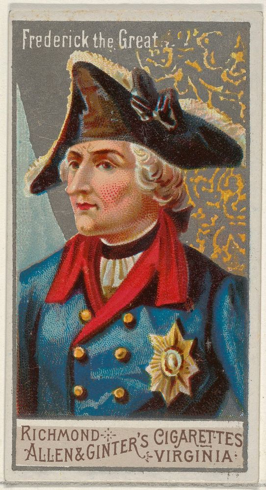 Frederick the Great, from the Great Generals series (N15) for Allen & Ginter Cigarettes Brands, issued by Allen & Ginter