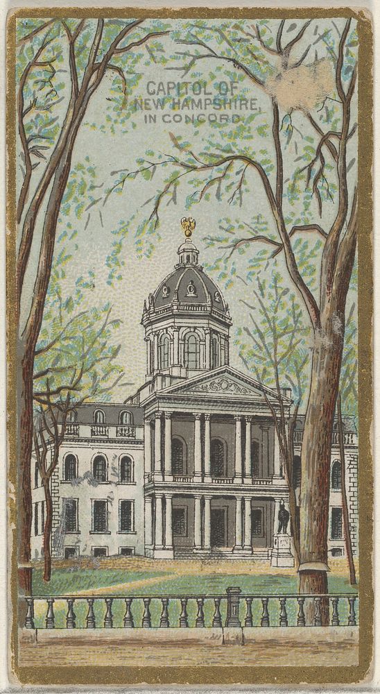 Capitol of New Hampshire in Concord, from the General Government and State Capitol Buildings series (N14) for Allen & Ginter…