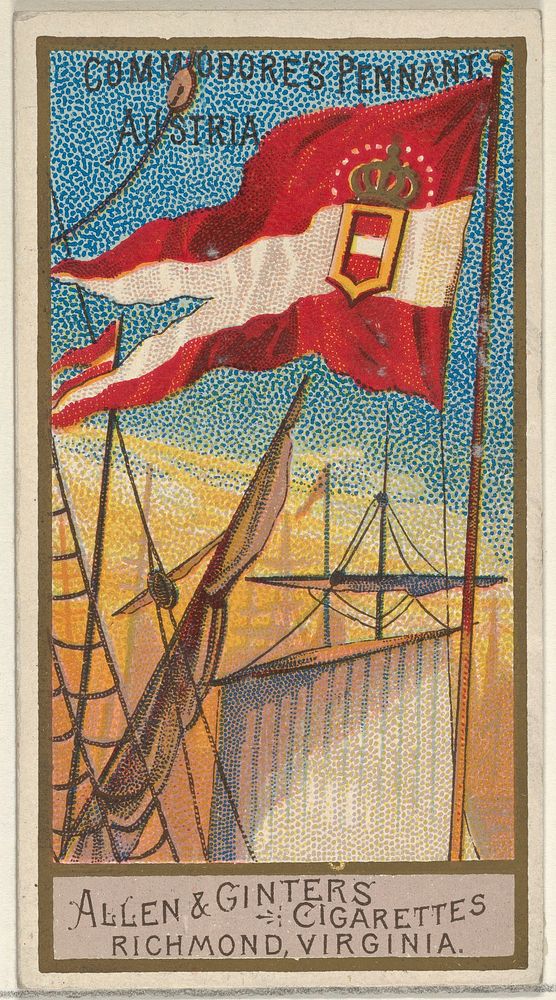 Commodore's Pennant, Austria, from the Naval Flags series (N17) for Allen & Ginter Cigarettes Brands issued by Allen &…