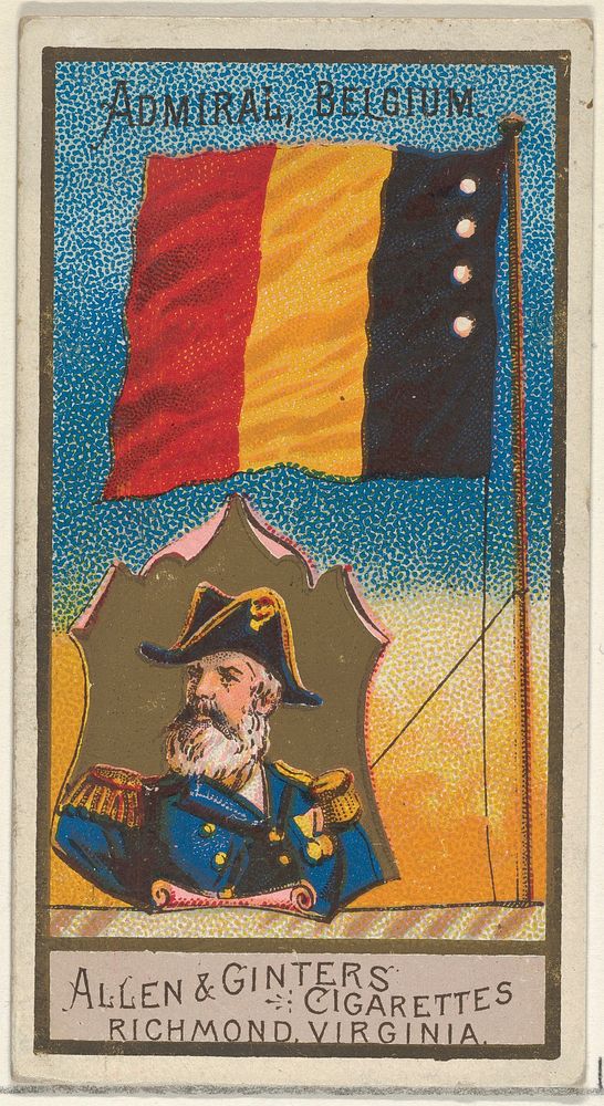 Admiral, Belgium, from the Naval Flags series (N17) for Allen & Ginter Cigarettes Brands issued by Allen & Ginter 