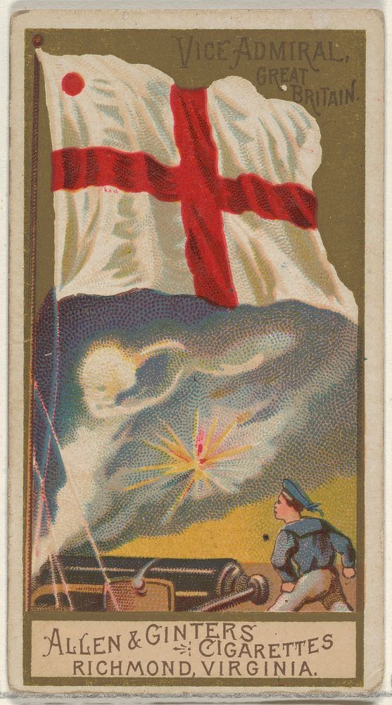 Vice-Admiral, Great Britain, from the Naval Flags series (N17) for Allen & Ginter Cigarettes Brands