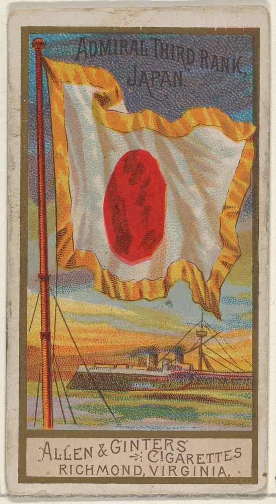 Admiral Third Rank, Japan, from the Naval Flags series (N17) for Allen & Ginter Cigarettes Brands issued by Allen & Ginter 