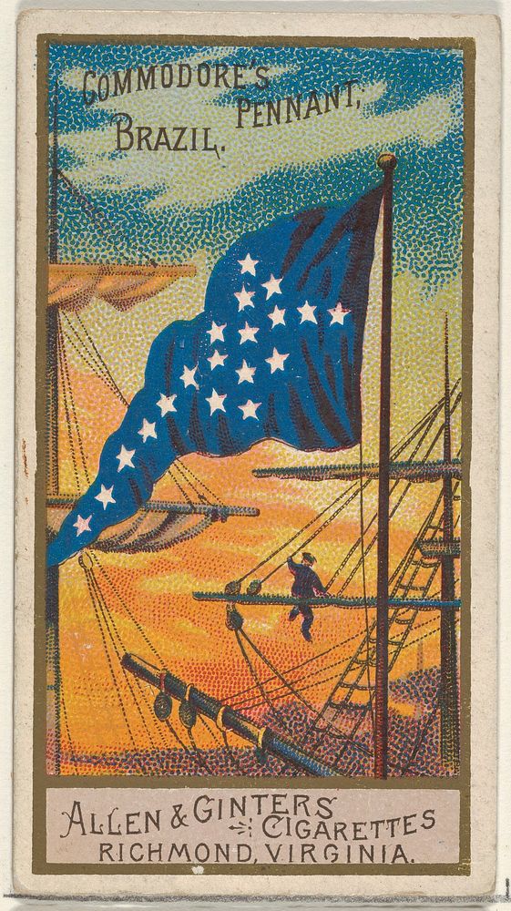 Commodore's Pennant, Brazil, from the Naval Flags series (N17) for Allen & Ginter Cigarettes Brands issued by Allen & Ginter 