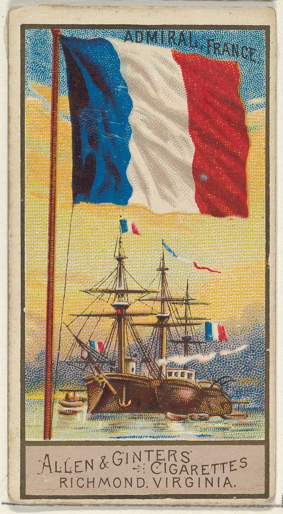 Admiral, France, from the Naval Flags series (N17) for Allen & Ginter Cigarettes Brands issued by Allen & Ginter 