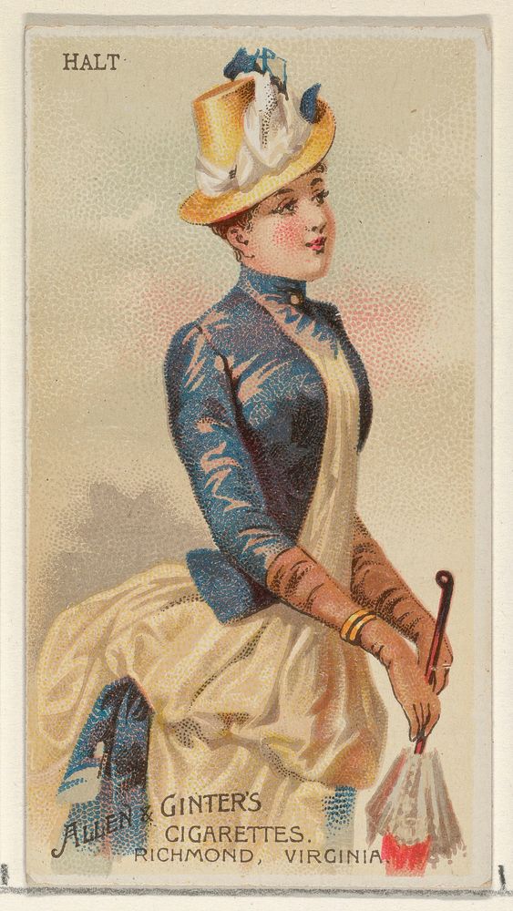 Halt, from the Parasol Drills series (N18) for Allen & Ginter Cigarettes Brands issued by Allen & Ginter 