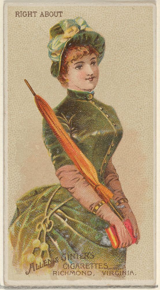 Right About, from the Parasol Drills series (N18) for Allen & Ginter Cigarettes Brands issued by Allen & Ginter 