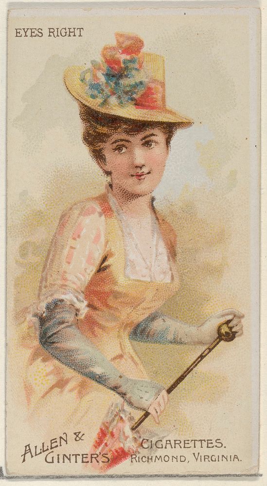 Eyes Right, from the Parasol Drills series (N18) for Allen & Ginter Cigarettes Brands issued by Allen & Ginter 