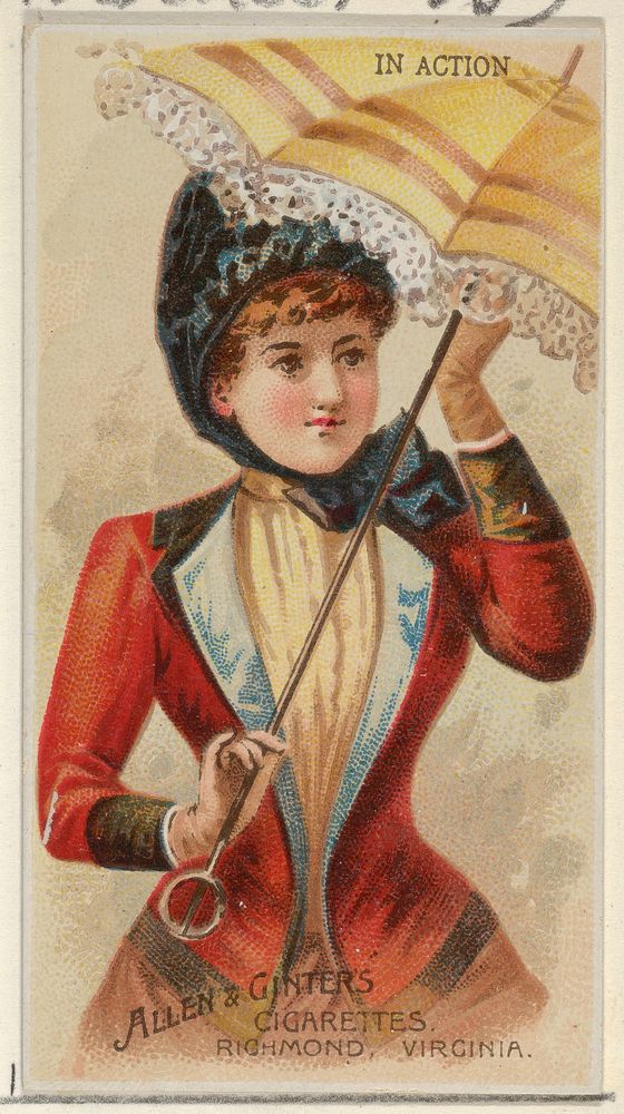 In Action, from the Parasol Drills series (N18) for Allen & Ginter Cigarettes Brands