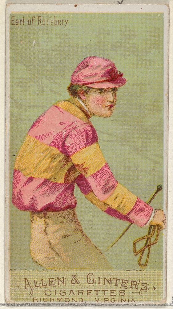 Duke of Rosebery, from the Racing Colors of the World series (N22a) for Allen & Ginter Cigarettes issued by Allen & Ginter 