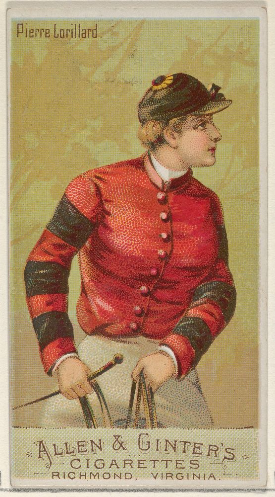 Pierre Lorillard, from the Racing Colors of the World series (N22a) for Allen & Ginter Cigarettes issued by Allen & Ginter 