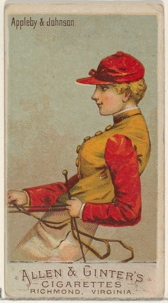 Appleby & Johnson, from the Racing Colors of the World series (N22a) for Allen & Ginter Cigarettes issued by Allen & Ginter 