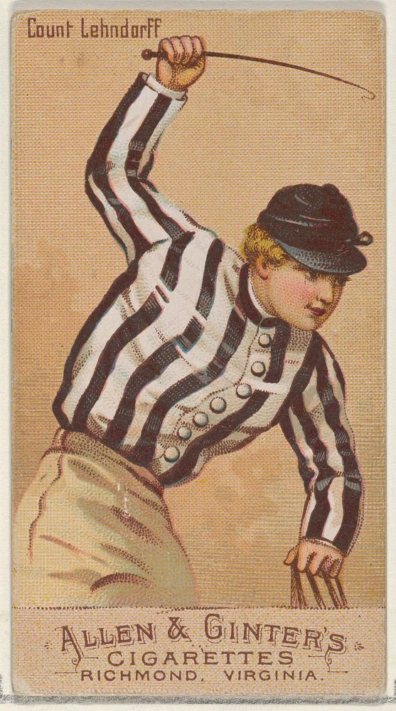 Count Lehndorff, from the Racing Colors of the World series (N22b) for Allen & Ginter Cigarettes