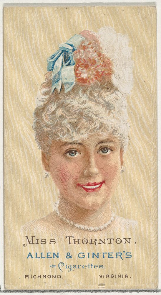 Miss Thornton, from World's Beauties, Series 2 (N27) for Allen & Ginter Cigarettes
