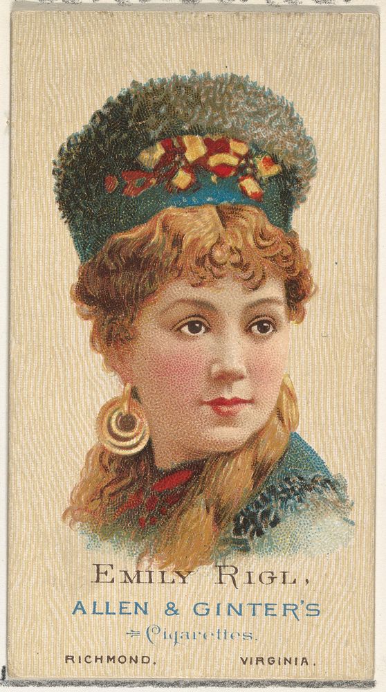 Emily Rigl, from World's Beauties, Series 2 (N27) for Allen & Ginter Cigarettes issued by Allen & Ginter 